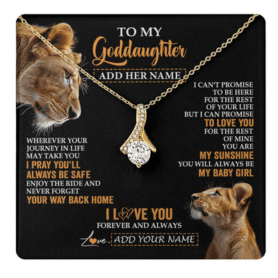 Alluring Beauty Necklace 18K Yellow Gold Finish | 1 | Personalized To My Goddaughter Gifts Necklace From Godmother Wherever Your Journey In Life Lion Goddaughter Birthday Gifts Christmas Gift Box Message Card | https://teecentury.