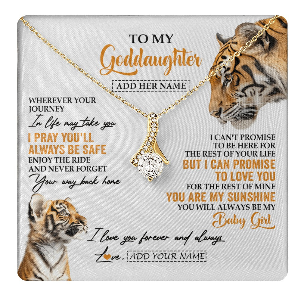 Alluring Beauty Necklace 18K Yellow Gold Finish | 1 | Personalized To My Goddaughter Gifts Necklace From Godmother Wherever Your Journey In Life Tiger Goddaughter Birthday Gifts Custom Gift Box Message Card | https://teecentury.