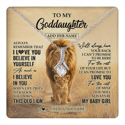 Alluring Beauty Necklace 14K White Gold Finish | 1 | Personalized To My Goddaughter Gifts Necklace From Uncle Always Remember Lion Gifts For Goddaughter Birthday Graduation Christmas Custom Gift Box Message Card | https://teecentury.