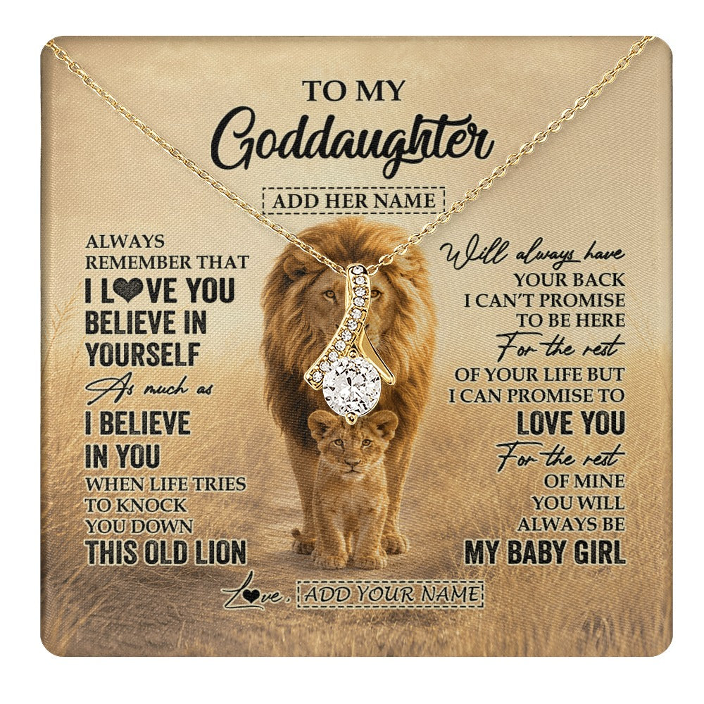 Alluring Beauty Necklace 18K Yellow Gold Finish | 1 | Personalized To My Goddaughter Gifts Necklace From Uncle Always Remember Lion Gifts For Goddaughter Birthday Graduation Christmas Custom Gift Box Message Card | https://teecentury.