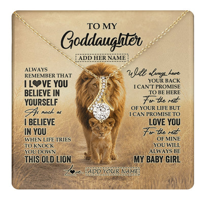 Alluring Beauty Necklace 18K Yellow Gold Finish | 1 | Personalized To My Goddaughter Gifts Necklace From Uncle Always Remember Lion Gifts For Goddaughter Birthday Graduation Christmas Custom Gift Box Message Card | https://teecentury.