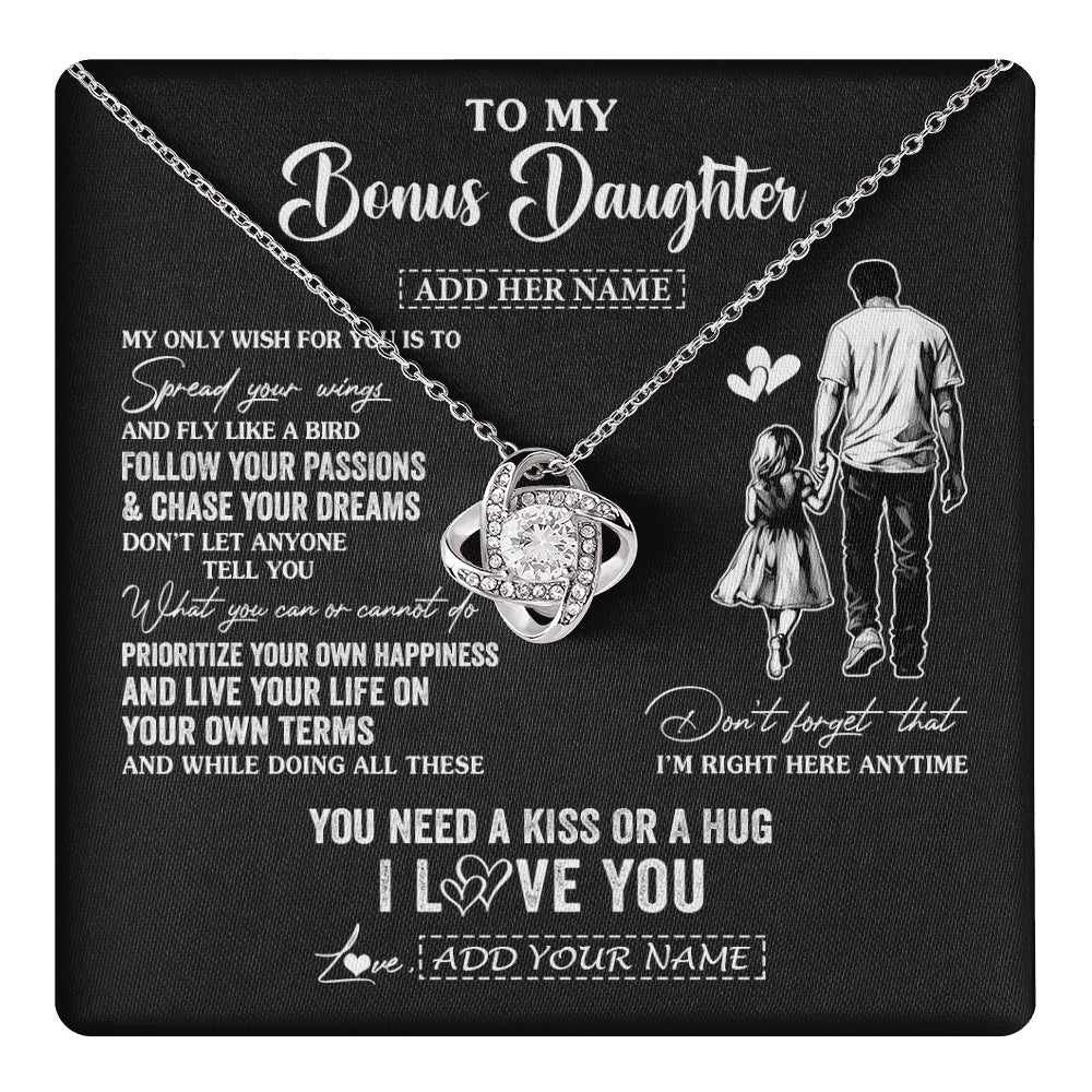 Love Knot Necklace 14K White Gold Finish | 1 | Personalized To My Goddaughter Gifts Necklace From Uncle Godfather My Only Wish For You Goddaughter Birthday Gifts Graduation Christmas Gift Box Message Card | teecentury.myshopify