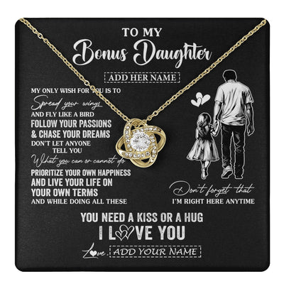 Love Knot Necklace 18K Yellow Gold Finish | 1 | Personalized To My Goddaughter Gifts Necklace From Uncle Godfather My Only Wish For You Goddaughter Birthday Gifts Graduation Christmas Gift Box Message Card | teecentury.myshopify