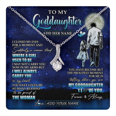 Alluring Beauty Necklace 14K White Gold Finish | 1 | Personalized To My Goddaughter Gifts Necklace From Uncle I Closed My Eyes For A Moment Goddaughter Birthday Graduation Christmas Custom Gift Box Message Card | teecentury.myshopify
