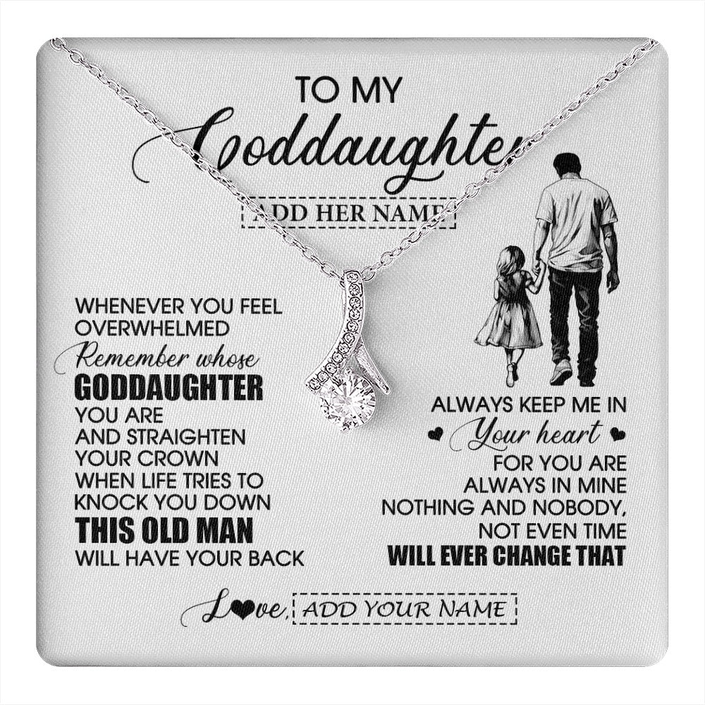 Alluring Beauty Necklace 14K White Gold Finish | 1 | Personalized To My Goddaughter Gifts Necklace From Uncle Whenever Man Unique Birthday Gifts For Goddaughter Graduation Christmas Custom Gift Box Message Card | teecentury.myshopify