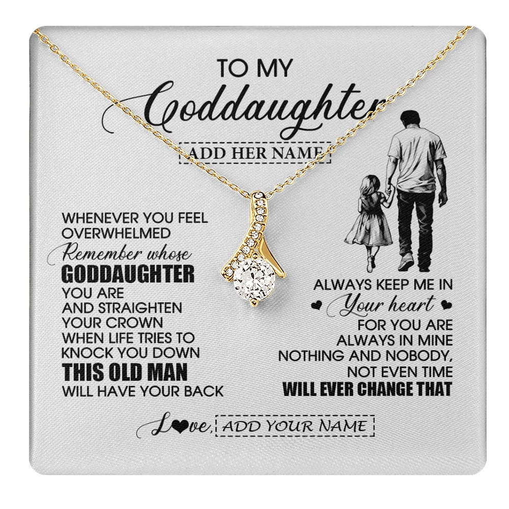 Alluring Beauty Necklace 18K Yellow Gold Finish | 1 | Personalized To My Goddaughter Gifts Necklace From Uncle Whenever Man Unique Birthday Gifts For Goddaughter Graduation Christmas Custom Gift Box Message Card | teecentury.myshopify