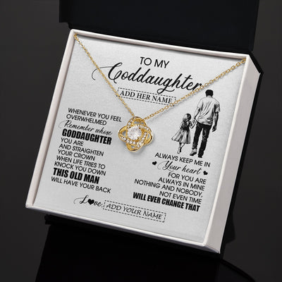 Love Knot Necklace 18K Yellow Gold Finish | 2 | Personalized To My Goddaughter Gifts Necklace From Uncle Whenever Man Unique Birthday Gifts For Goddaughter Graduation Christmas Custom Gift Box Message Card | teecentury.myshopify