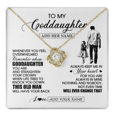 Love Knot Necklace 18K Yellow Gold Finish | 1 | Personalized To My Goddaughter Gifts Necklace From Uncle Whenever Man Unique Birthday Gifts For Goddaughter Graduation Christmas Custom Gift Box Message Card | teecentury.myshopify