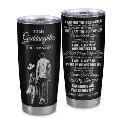 Personalized To My Goddaughter Gifts Tumbler From Godfather Biggest Fan Birthday Gifts For Goddaughter From Godfather Aunt Christmas Custom Stainless Steel Travel Mug | teecentury