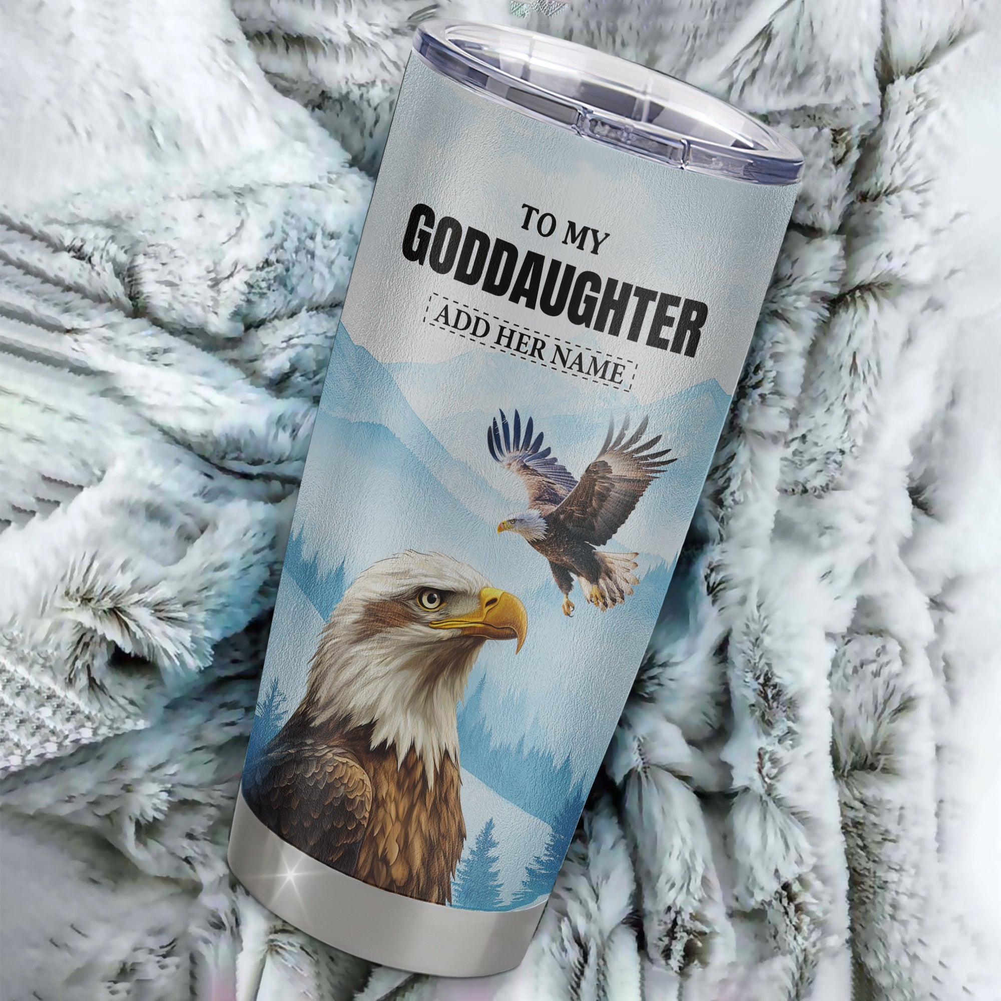 Personalized To My Goddaughter Gifts Tumbler From Godmother Eagle My Only Wish For You Goddaughter Birthday Gifts Graduation Christmas Custom Stainless Steel Travel Mug | teecentury