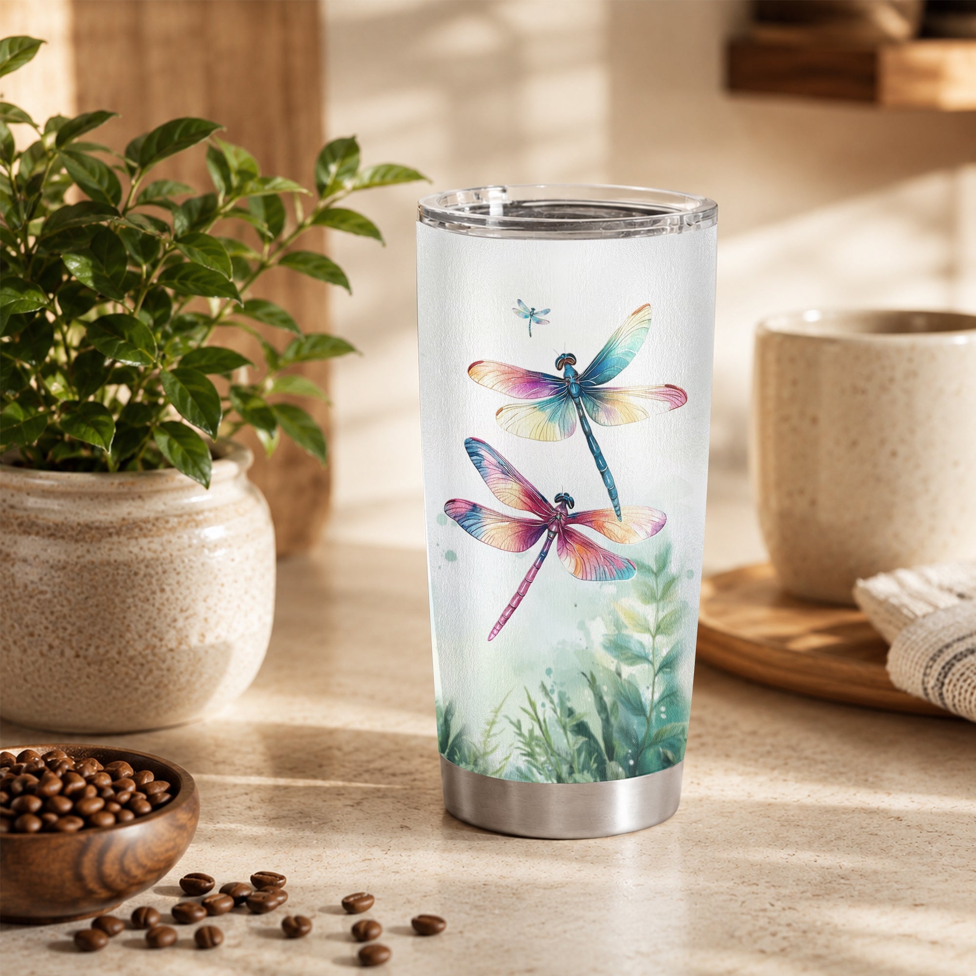 Personalized To My Goddaughter Gifts Tumbler From Godmother Uncle Whenever You Feel Dragonfly Goddaughter Birthday Gifts Graduation Christmas Custom Stainless Steel Mug | teecentury