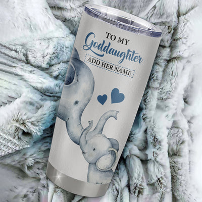 Personalized To My Goddaughter Gifts Tumbler From Godmother Whenever Elephant Unique Birthday Gifts For Goddaughter Graduation Christmas Custom Stainless Steel Mug | teecentury