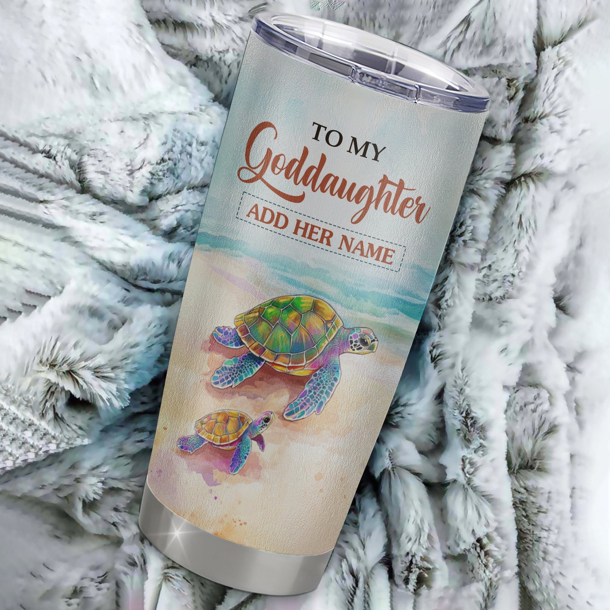 Personalized To My Goddaughter Gifts Tumbler From Godmother Whenever Turtle Unique Birthday Gifts For Goddaughter Graduation Christmas Custom Stainless Steel Mug | teecentury