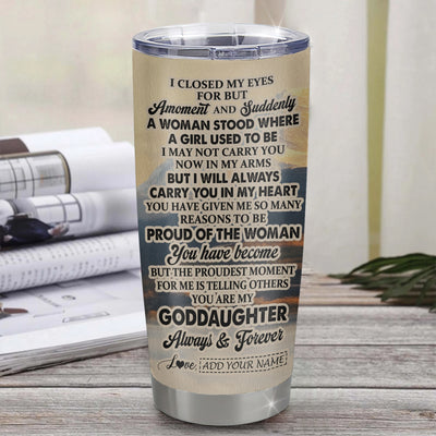 Personalized To My Goddaughter Gifts Tumbler Tiger From Godmother Uncle You Are My Goddaughter Birthday Gifts Graduation Christmas Custom Stainless Steel Travel Mug Shirt & Hoodie | teecentury