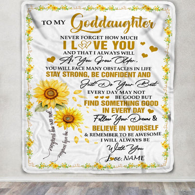 Personalized To My Goddaughter I Love You Forever Blanket From Aunt Uncle Sunflower Goddaughter Birthday Gifts Graduation Christmas Customized Fleece Blanket | teecentury