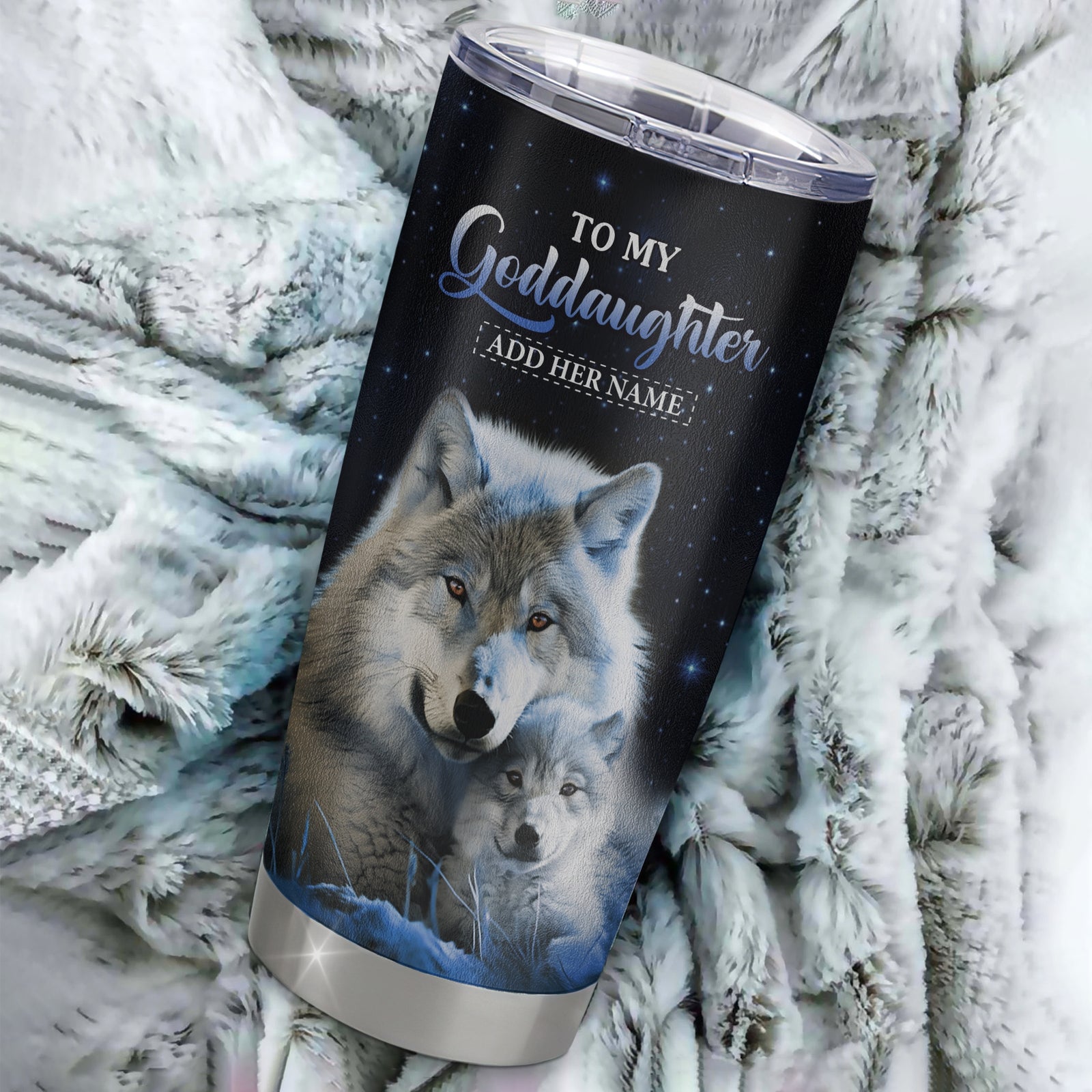 Personalized To My Goddaughter I Love You Forever Tumbler From Godmother Wolf Goddaughter Birthday Gifts Graduation Christmas Custom Stainless Steel Cup Travel Mug | teecentury