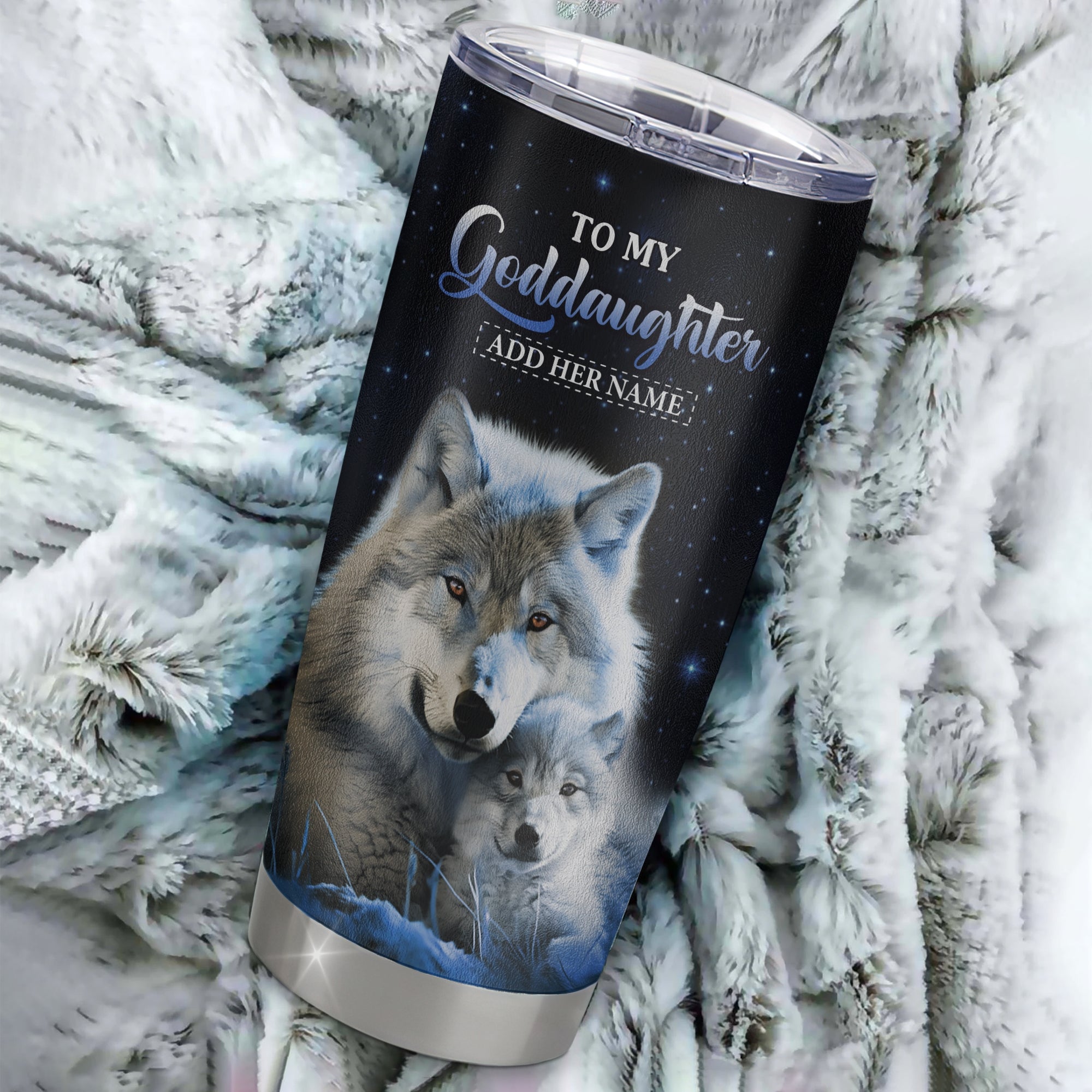 Personalized To My Goddaughter I Love You Forever Tumbler From Godmother Wolf Goddaughter Birthday Gifts Graduation Christmas Custom Stainless Steel Cup Travel Mug | teecentury