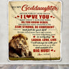 Personalized To My Goddaughter Lion Blanket From Godfather Never Forget How Much I Love You Godchild Birthday Graduation Christmas Customized Fleece Blanket | teecentury