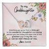 Interlocking Hearts Necklace Stainless Steel & Rose Gold Finish | 1 | Personalized To My Goddaughter Necklace From Aunt Uncle Watching You Grow Goddaughter Birthday Gifts Graduation Christmas Customized Gift Box Message Card | teecentury