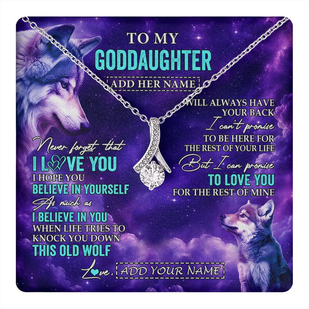 Alluring Beauty Necklace 14K White Gold Finish | 1 | Personalized To My Goddaughter Necklace From Aunt Uncle Wolf Never Forget I Love You Goddaughter Birthday Gifts Graduation Christmas Gift Box Message Card Shirt & Hoodie | https://teecentury.