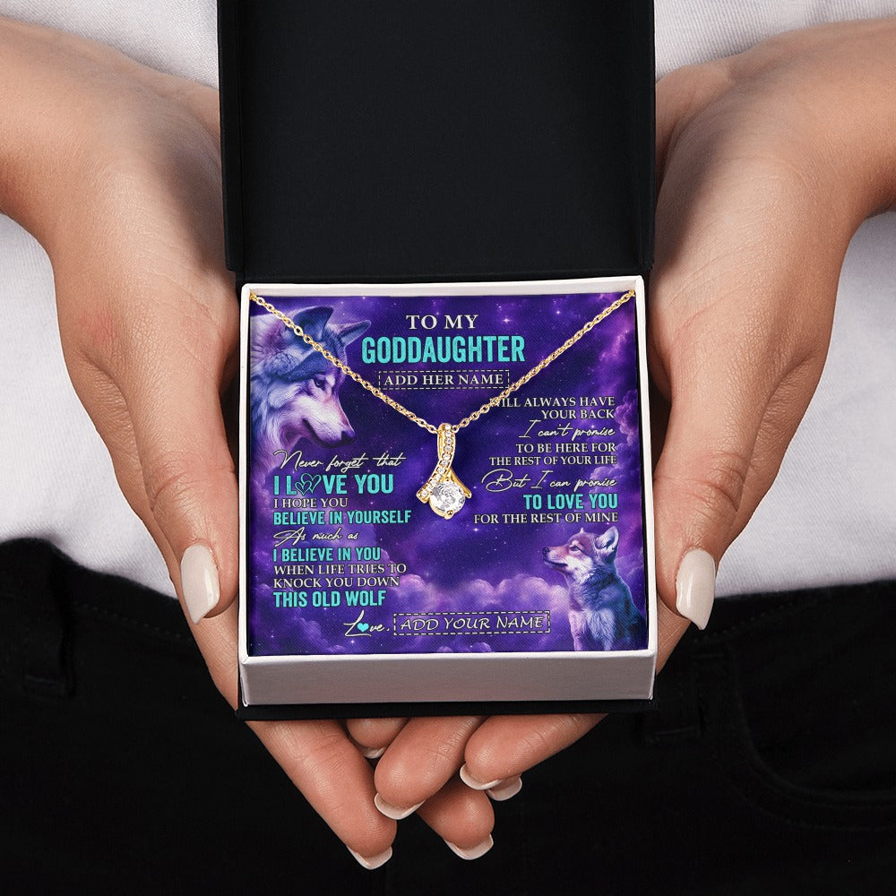 Alluring Beauty Necklace 18K Yellow Gold Finish | 2 | Personalized To My Goddaughter Necklace From Aunt Uncle Wolf Never Forget I Love You Goddaughter Birthday Gifts Graduation Christmas Gift Box Message Card Shirt & Hoodie | https://teecentury.
