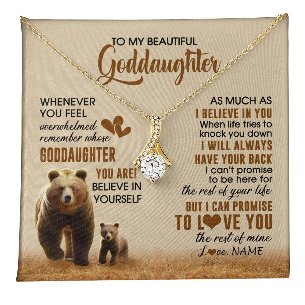 Alluring Beauty Necklace 18K Yellow Gold Finish | 1 | Personalized To My Goddaughter Necklace From Aunt Whenever You Feel Bear Goddaughter Birthday Gifts Gifts Graduation Christmas Customized Gift Box Message Card | teecentury