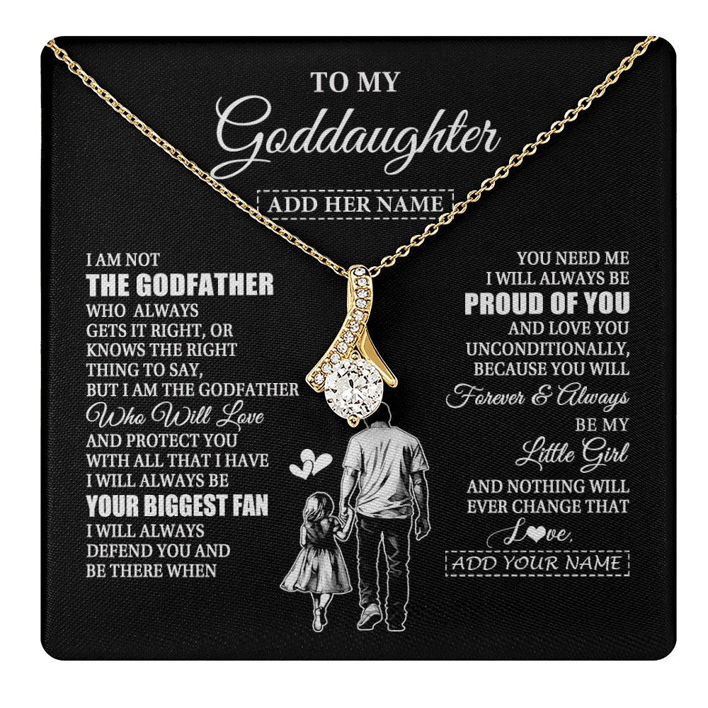 Alluring Beauty Necklace 18K Yellow Gold Finish | 1 | Personalized To My Goddaughter Necklace From Godfather Biggest Fan Birthday Gifts For Goddaughter From Godfather Aunt Christmas Custom Gift Box Message Card | teecentury.myshopify