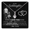 Alluring Beauty Necklace 14K White Gold Finish | 1 | Personalized To My Goddaughter Necklace From Godfather I Love You Little Girl Goddaughter Birthday Christmas Jewelry Customized Gift Box Message Card | teecentury