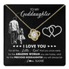 Love Knot Necklace 18K Yellow Gold Finish | 1 | Personalized To My Goddaughter Necklace From Godfather I Love You Little Girl Goddaughter Birthday Christmas Jewelry Customized Gift Box Message Card | teecentury