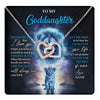 Interlocking Hearts Necklace Stainless Steel & Rose Gold Finish | 1 | Personalized To My Goddaughter Necklace From Godfather Never Forget I Love You Lion Goddaughter Jewelry Birthday Graduation Christmas Customized Message Card | teecentury