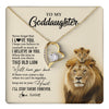 Forever Love Necklace 18K Yellow Gold Finish | 1 | Personalized To My Goddaughter Necklace From Godfather This Old Lion Never Forget I Love You Jewelry Birthday Christmas Customized Gift Box Message Card | teecentury