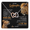 Interlocking Hearts Necklace Stainless Steel & Rose Gold Finish | 1 | Personalized To My Goddaughter Necklace From Godfather Uncle You Will Never Lose Lion Goddaughter Birthday Gifts Graduation Christmas Gift Box Message Card | teecentury