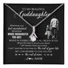 Alluring Beauty Necklace 14K White Gold Finish | 1 | Personalized To My Goddaughter Necklace From Godfather Whenever You Feel Overwhelmed Goddaughter Jewelry Birthday Graduation Christmas Customized Message Card | teecentury