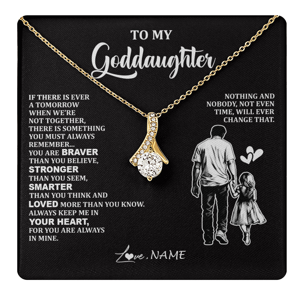 Alluring Beauty Necklace 18K Yellow Gold Finish | 1 | Personalized To My Goddaughter Necklace From Godfather You Are Always In Mine Beautiful Goddaughter Birthday Graduation Christmas With Gift Box Message Card | teecentury