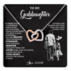 Interlocking Hearts Necklace Stainless Steel & Rose Gold Finish | 1 | Personalized To My Goddaughter Necklace From Godfather You Are Always In Mine Beautiful Goddaughter Birthday Graduation Christmas With Gift Box Message Card | teecentury