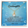 Alluring Beauty Necklace 18K Yellow Gold Finish | Personalized To My Goddaughter Necklace From Godmother Always Remember You Are Braver Goddaughter Jewelry Birthday Graduation Christmas Customized Message Card | teecentury
