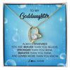 Forever Love Necklace 18K Yellow Gold Finish | Personalized To My Goddaughter Necklace From Godmother Always Remember You Are Braver Goddaughter Jewelry Birthday Graduation Christmas Customized Message Card | teecentury