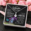 Alluring Beauty Necklace 14K White Gold Finish | 2 | Personalized To My Goddaughter Necklace From Godmother Aunt Butterfly Sometimes Say I Love You Goddaughter Birthday Christmas Custom Gift Box Message Card | teecentury.myshopify