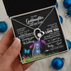 Forever Love Necklace 14K White Gold Finish | 2 | Personalized To My Goddaughter Necklace From Godmother Aunt Butterfly Sometimes Say I Love You Goddaughter Birthday Christmas Custom Gift Box Message Card | teecentury.myshopify