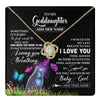 Love Knot Necklace 18K Yellow Gold Finish | 1 | Personalized To My Goddaughter Necklace From Godmother Aunt Butterfly Sometimes Say I Love You Goddaughter Birthday Christmas Custom Gift Box Message Card | teecentury.myshopify