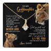 Alluring Beauty Necklace 18K Yellow Gold Finish | 1 | Personalized To My Goddaughter Necklace From Godmother Aunt You Will Never Lose Lion Goddaughter Birthday Gifts Graduation Christmas Gift Box Message Card | teecentury