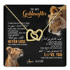 Interlocking Hearts Necklace 18K Yellow Gold Finish | 1 | Personalized To My Goddaughter Necklace From Godmother Aunt You Will Never Lose Lion Goddaughter Birthday Gifts Graduation Christmas Gift Box Message Card | teecentury