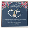 Alluring Beauty Necklace 18K Yellow Gold Finish | Personalized To My Goddaughter Necklace From Godmother Braver Stronger Smarter Loved Goddaughter Jewelry Birthday Graduation Christmas Customized Message Card | teecentury