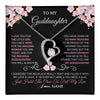 Forever Love Necklace 14K White Gold Finish | 1 | Personalized To My Goddaughter Necklace From Godmother Godfather Love You Little Girl Goddaughter Birthday Jewelry Christmas Customized Gift Box Message Card | teecentury