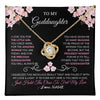 Love Knot Necklace 18K Yellow Gold Finish | 1 | Personalized To My Goddaughter Necklace From Godmother Godfather Love You Little Girl Goddaughter Birthday Jewelry Christmas Customized Gift Box Message Card | teecentury
