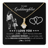 Alluring Beauty Necklace 18K Yellow Gold Finish | 1 | Personalized To My Goddaughter Necklace From Godmother I Love You Little Girl Goddaughter Birthday Christmas Jewelry Customized Gift Box Message Card | teecentury