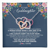 Interlocking Hearts Necklace Stainless Steel & Rose Gold Finish | 1 | Personalized To My Goddaughter Necklace From Godmother I Love You Now And Forever Jewelry For Goddaughter Birthday Graduation Christmas Customized Message Card | teecentury