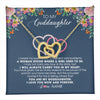 Interlocking Hearts Necklace 18K Yellow Gold Finish | 1 | Personalized To My Goddaughter Necklace From Godmother I Love You Now And Forever Jewelry For Goddaughter Birthday Graduation Christmas Customized Message Card | teecentury