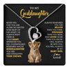 Forever Love Necklace 14K White Gold Finish | 1 | Personalized To My Goddaughter Necklace From Godmother Never Feel You Are Alone Lion Birthday Gift Goddaughter Christmas Customized Gift Box Message Card | teecentury