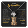 Love Knot Necklace 14K White Gold Finish | 1 | Personalized To My Goddaughter Necklace From Godmother Never Feel You Are Alone Lion Birthday Gift Goddaughter Christmas Customized Gift Box Message Card | teecentury